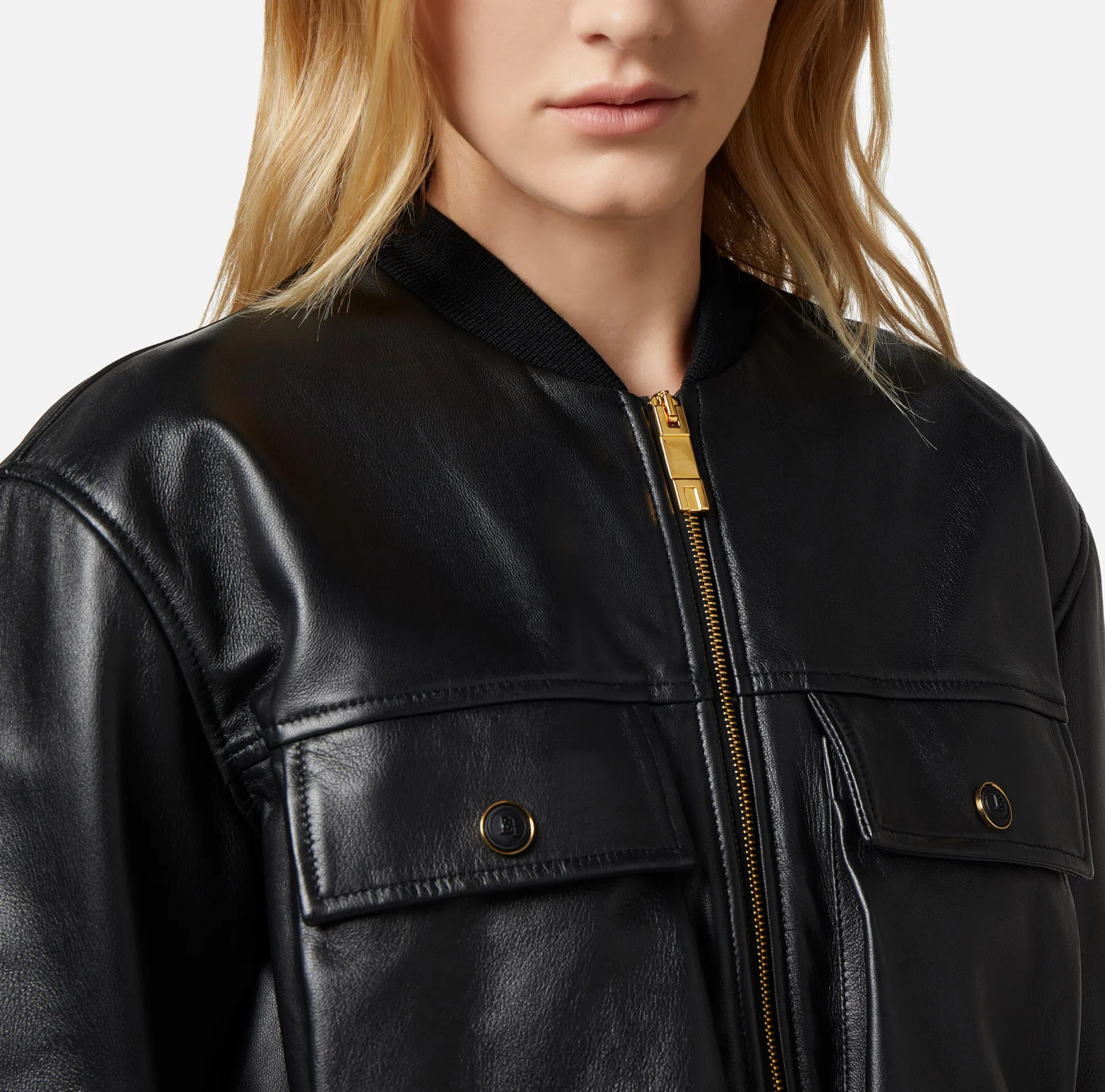 Elisabetta Franchi Bomber Cropped In Pelle^ Giacche & Trench