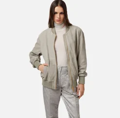 Elisabetta Franchi Bomber In Pelle Scamosciata^ Giacche & Trench