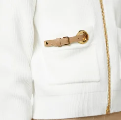 Elisabetta Franchi Bomber In Viscosa Con Cinturini Sulle Tasche^ Maglieria E Felpe