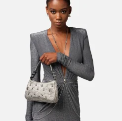 Elisabetta Franchi Borsa A Spalla In Tweed Lurex Con Lettering Di Strass^ Borse A Spalla