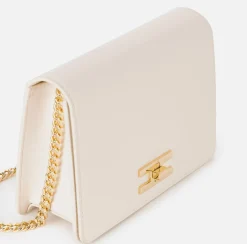 Elisabetta Franchi Borsa A Tracolla Con Logo Girello Dorato^ Borse A Tracolla