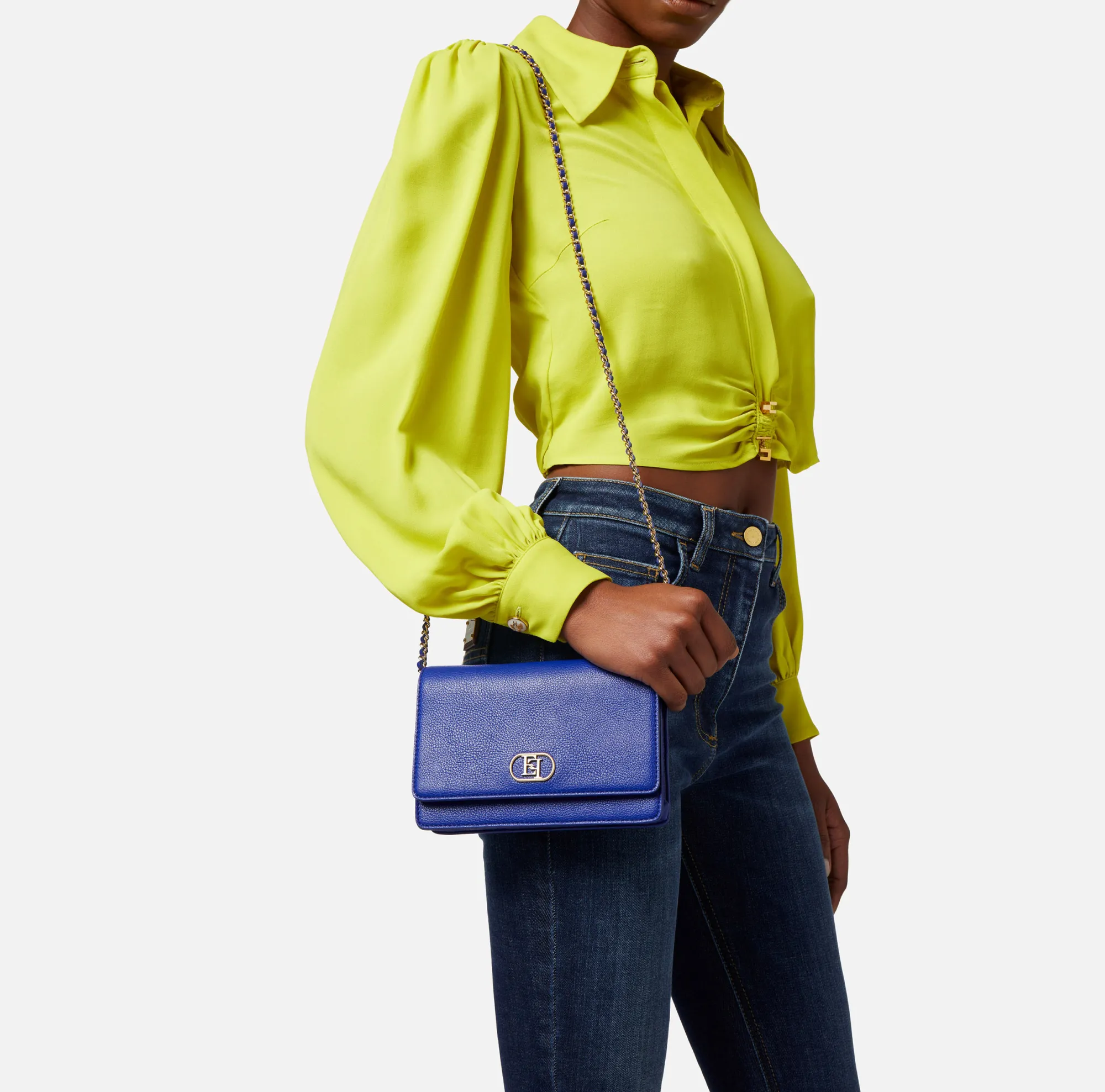 Elisabetta Franchi Borsa A Tracolla Con Logo In Metallo^ Borse A Tracolla