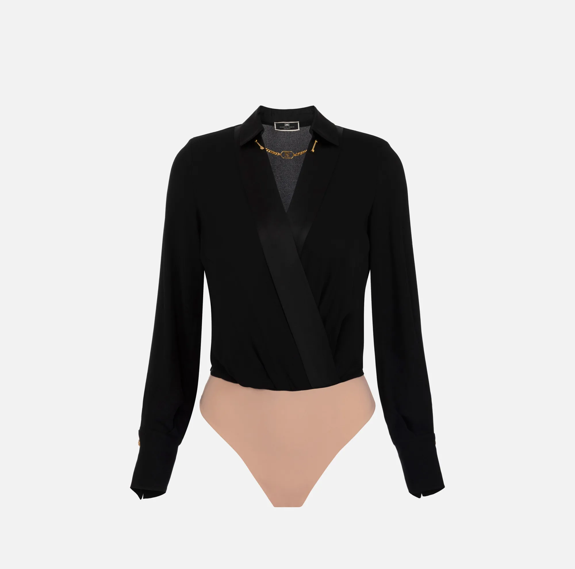 Elisabetta Franchi Camicia Body Incrociata In Georgette Di Viscosa^ Top, T-Shirt & Body