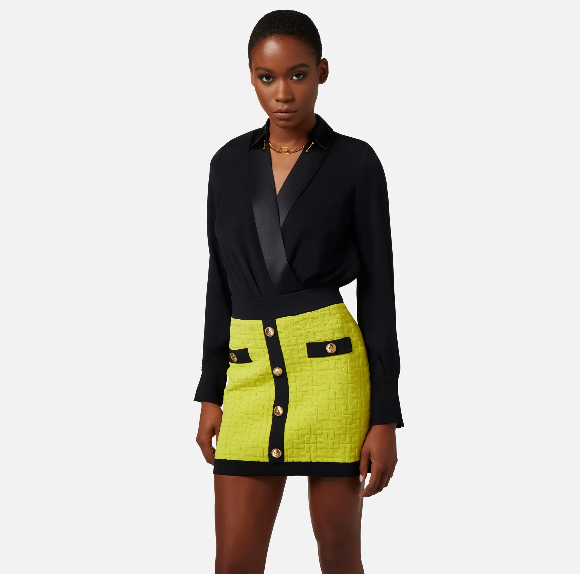 Elisabetta Franchi Camicia Body Incrociata In Georgette Di Viscosa^ Top, T-Shirt & Body
