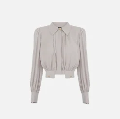 Elisabetta Franchi Camicia Cropped In Georgette Di Viscosa^ Camicie E Bluse