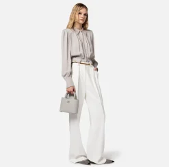 Elisabetta Franchi Camicia Cropped In Georgette Di Viscosa^ Camicie E Bluse