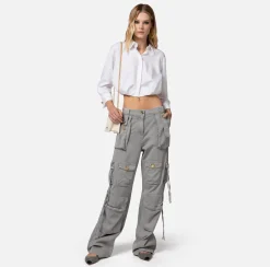 Elisabetta Franchi Camicia Cropped In Popeline Di Cotone^ Camicie E Bluse