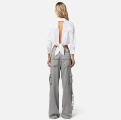 Elisabetta Franchi Camicia Cropped In Popeline Di Cotone^ Camicie E Bluse