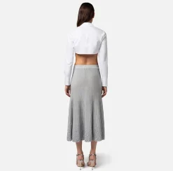 Elisabetta Franchi Camicia Cropped In Popeline Di Cotone^ Camicie E Bluse