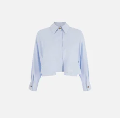 Elisabetta Franchi Camicia Cropped In Popeline Di Cotone^ Camicie E Bluse
