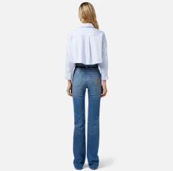 Elisabetta Franchi Camicia Cropped In Popeline Di Cotone^ Camicie E Bluse