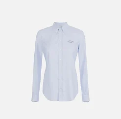 Elisabetta Franchi Camicia Dritta In Popeline Di Cotone Con Ricamo Logo^ Camicie E Bluse