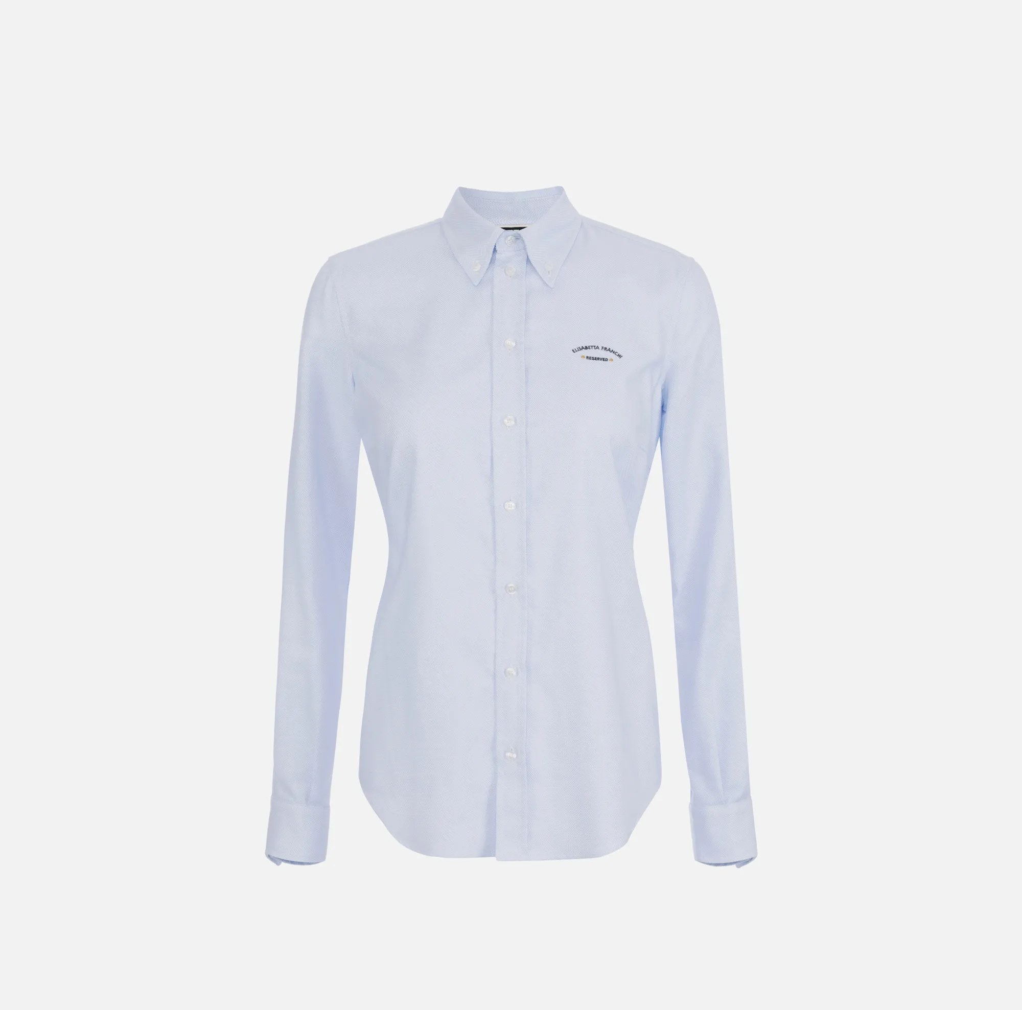 Elisabetta Franchi Camicia Dritta In Popeline Di Cotone Con Ricamo Logo^ Camicie E Bluse