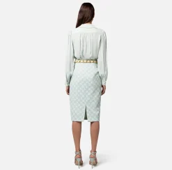 Elisabetta Franchi Camicia In Georgette Di Viscosa Con Accessorio Sul Collo^ Camicie E Bluse