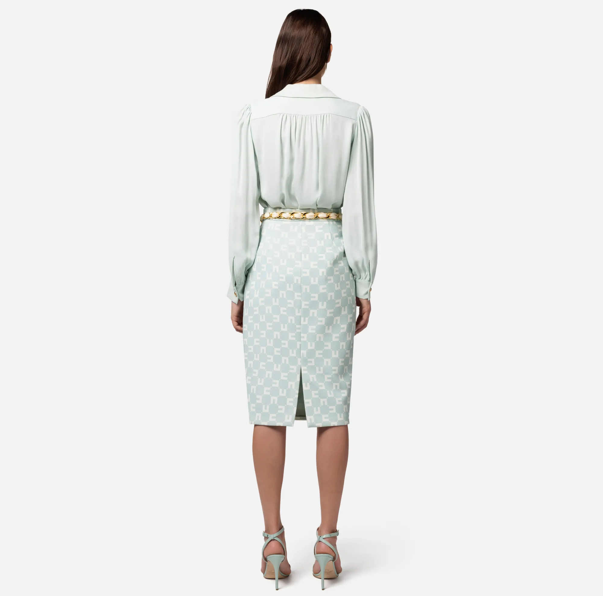 Elisabetta Franchi Camicia In Georgette Di Viscosa Con Accessorio Sul Collo^ Camicie E Bluse