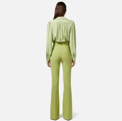Elisabetta Franchi Camicia In Georgette Di Viscosa Stampa Logo Con Accessorio Sul Collo^ Camicie E Bluse