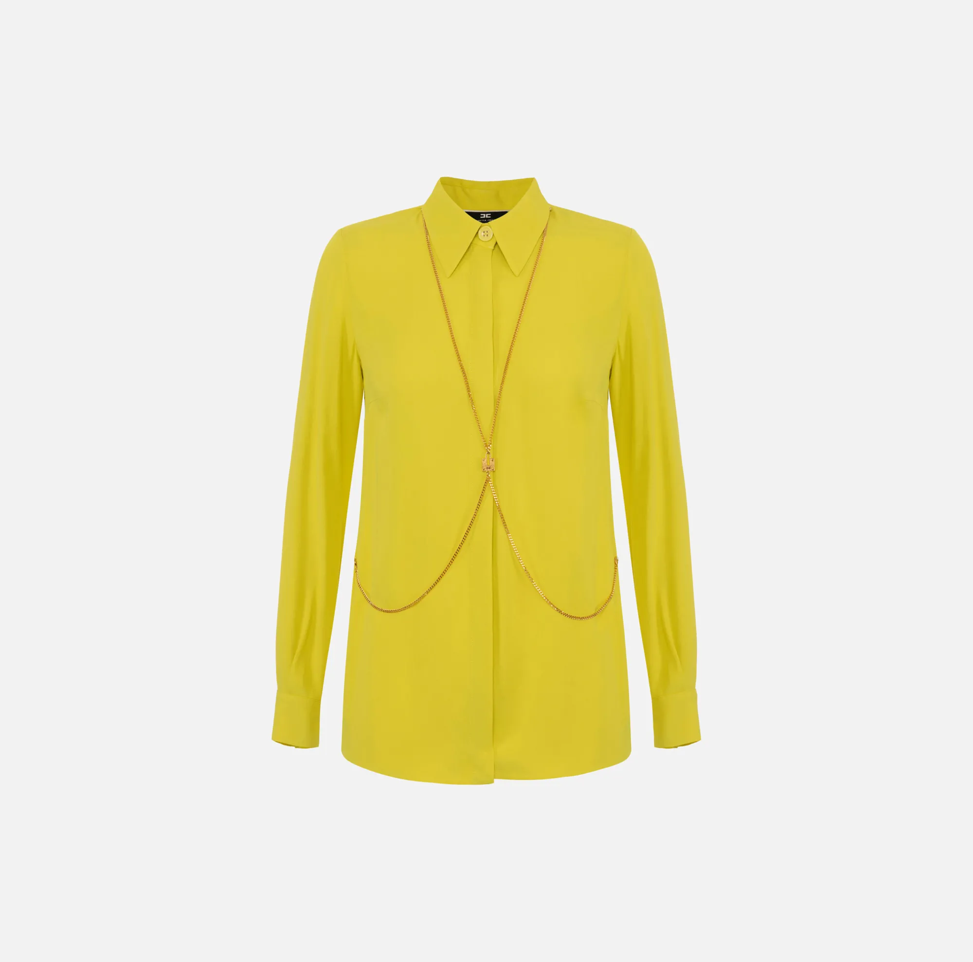 Elisabetta Franchi Camicia In Georgette Di Viscosa Con Body Chain^ Camicie E Bluse