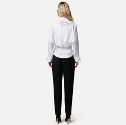 Elisabetta Franchi Camicia In Popeline Di Cotone Con Arricciatura^ Camicie E Bluse