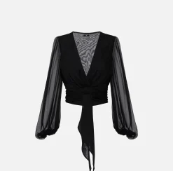 Elisabetta Franchi Camicia In Voile Di Seta Con Fusciacca^ Camicie E Bluse