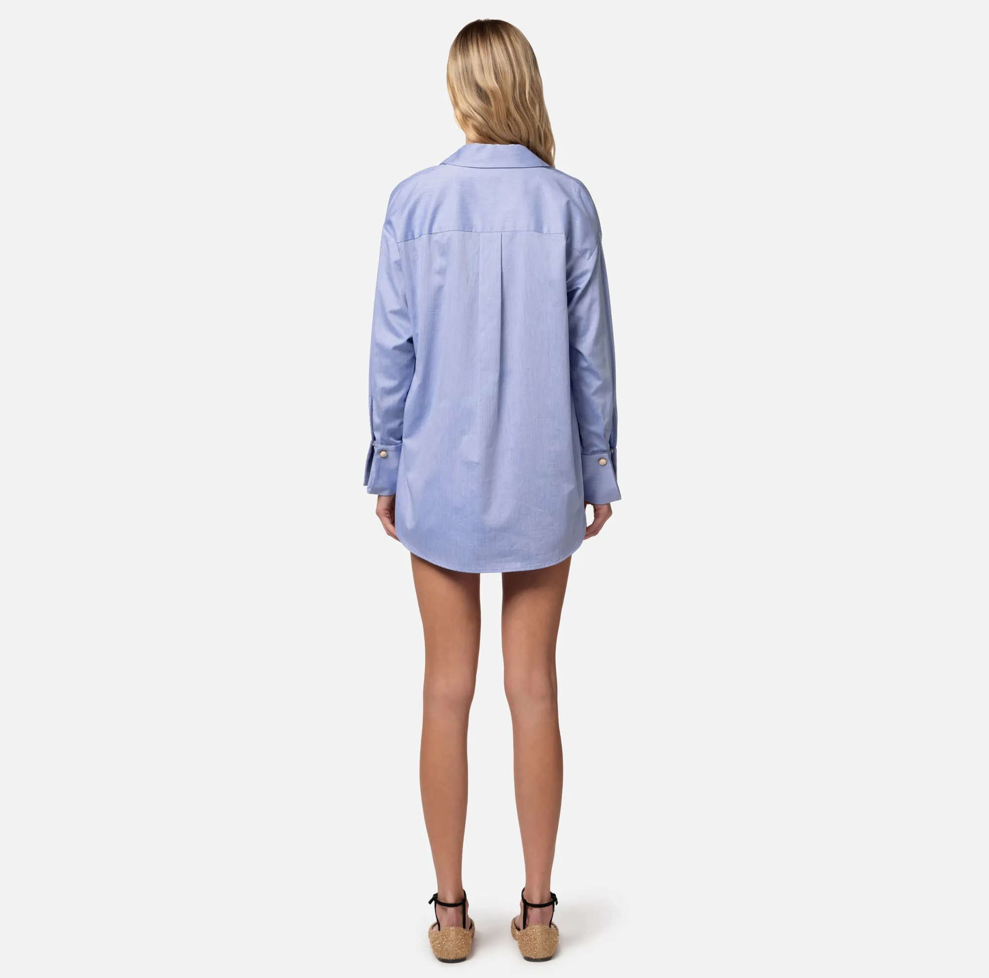 Elisabetta Franchi Camicia Svasata In Popeline Di Cotone Con Ricamo Logo^ Camicie E Bluse