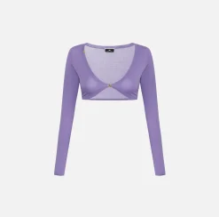 Elisabetta Franchi Cardigan Cropped In Rayon^ Maglieria E Felpe