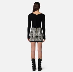 Elisabetta Franchi Cardigan In Viscosa A Coste Con Micro Morsetto^ Maglieria E Felpe