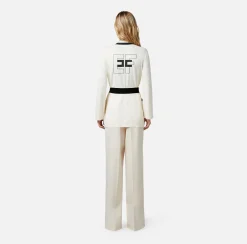 Elisabetta Franchi Cardigan Kimono In Viscosa Jacquard^ Maglieria E Felpe