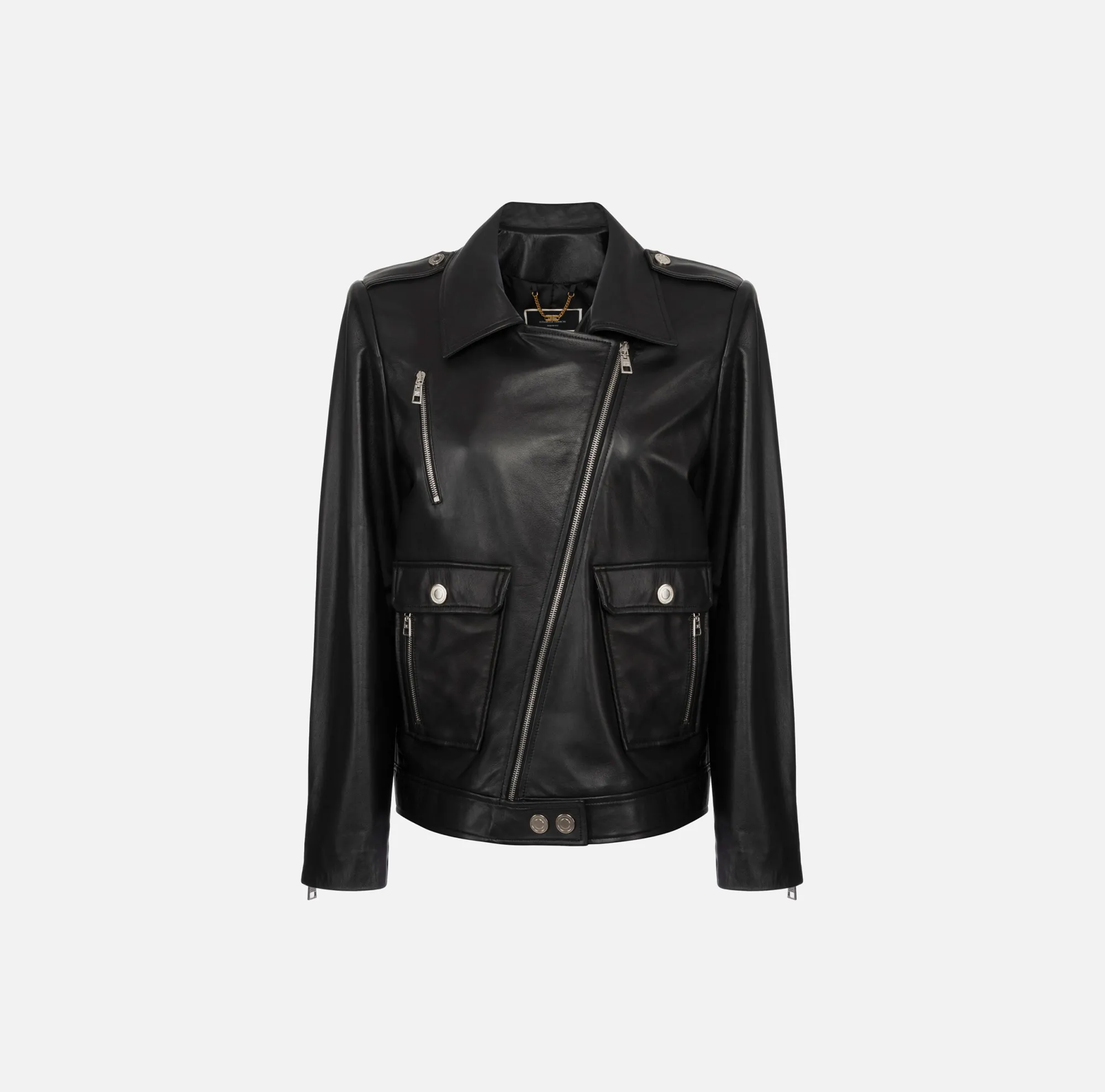 Elisabetta Franchi Chiodo In Pelle^ Giacche & Trench