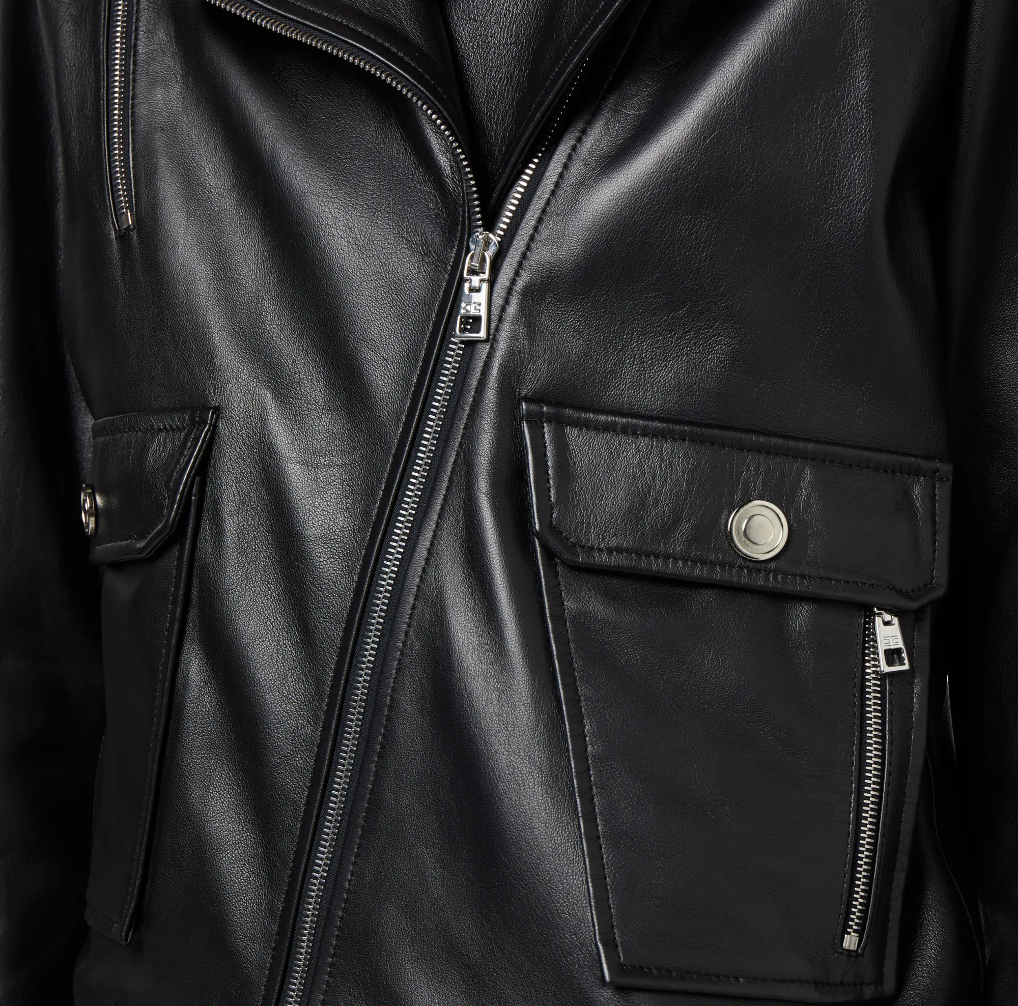 Elisabetta Franchi Chiodo In Pelle^ Giacche & Trench