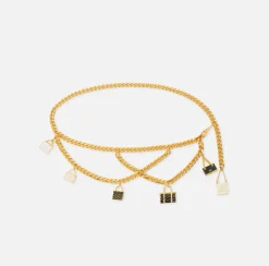 Elisabetta Franchi Cintura Catena In Metallo Dorato Con Charms Borse^ Mostra Tutti