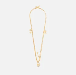 Elisabetta Franchi Collana Lunga Con Charms Logo^ Mostra Tutti