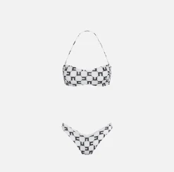 Elisabetta Franchi Costume A Due Pezzi In Lycra Stampa Logo Doppia C^ Beachwear