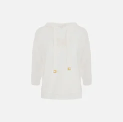 Elisabetta Franchi Felpa In Cotone Boucle Con Logo^ Maglieria E Felpe