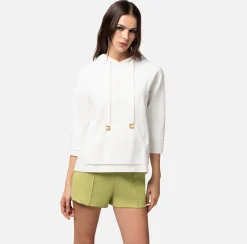 Elisabetta Franchi Felpa In Cotone Boucle Con Logo^ Maglieria E Felpe