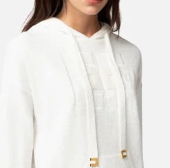 Elisabetta Franchi Felpa In Cotone Boucle Con Logo^ Maglieria E Felpe