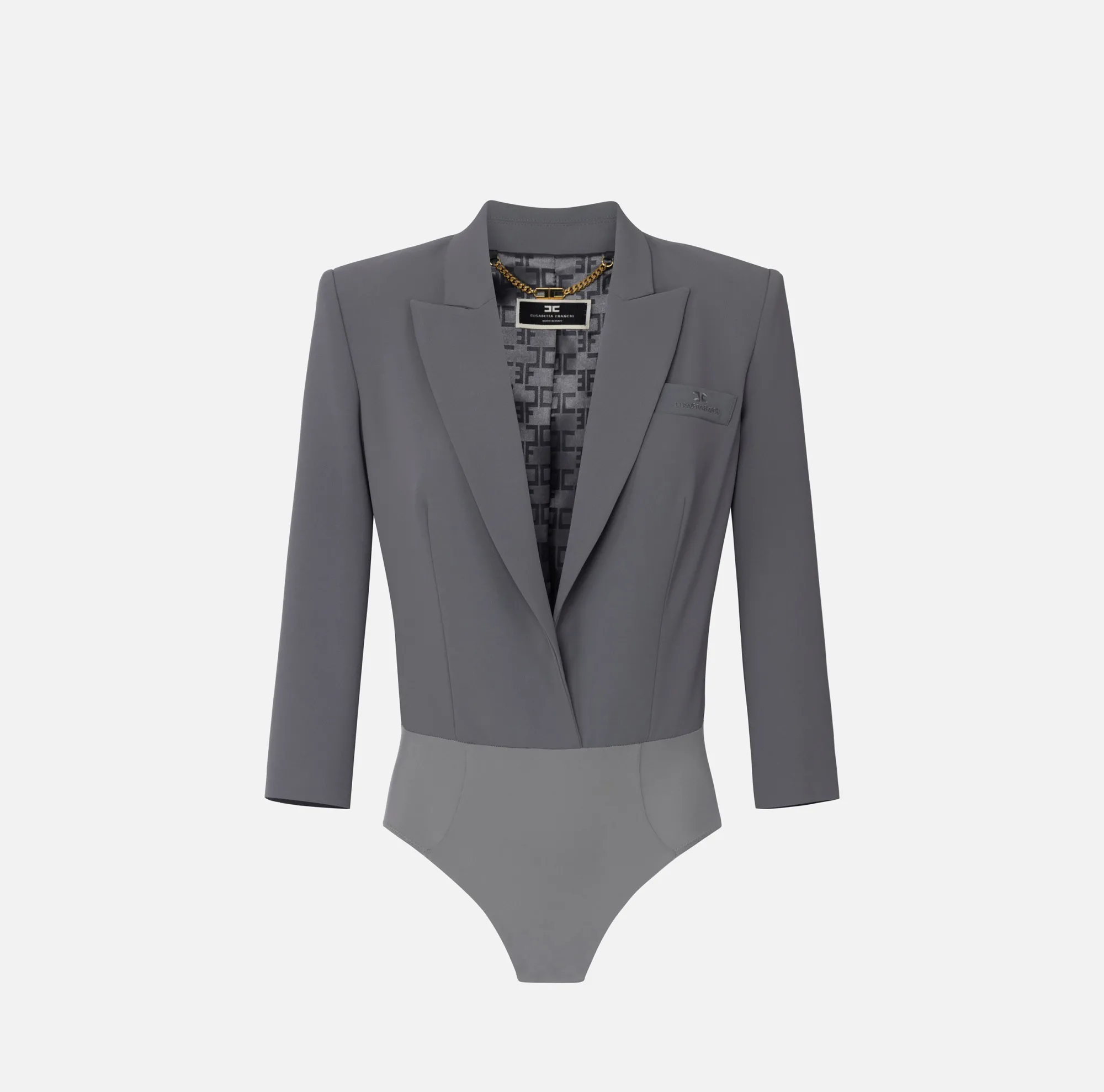 Elisabetta Franchi Giacca A Body In Crepe Con Revers A Lancia^ Top, T-Shirt & Body