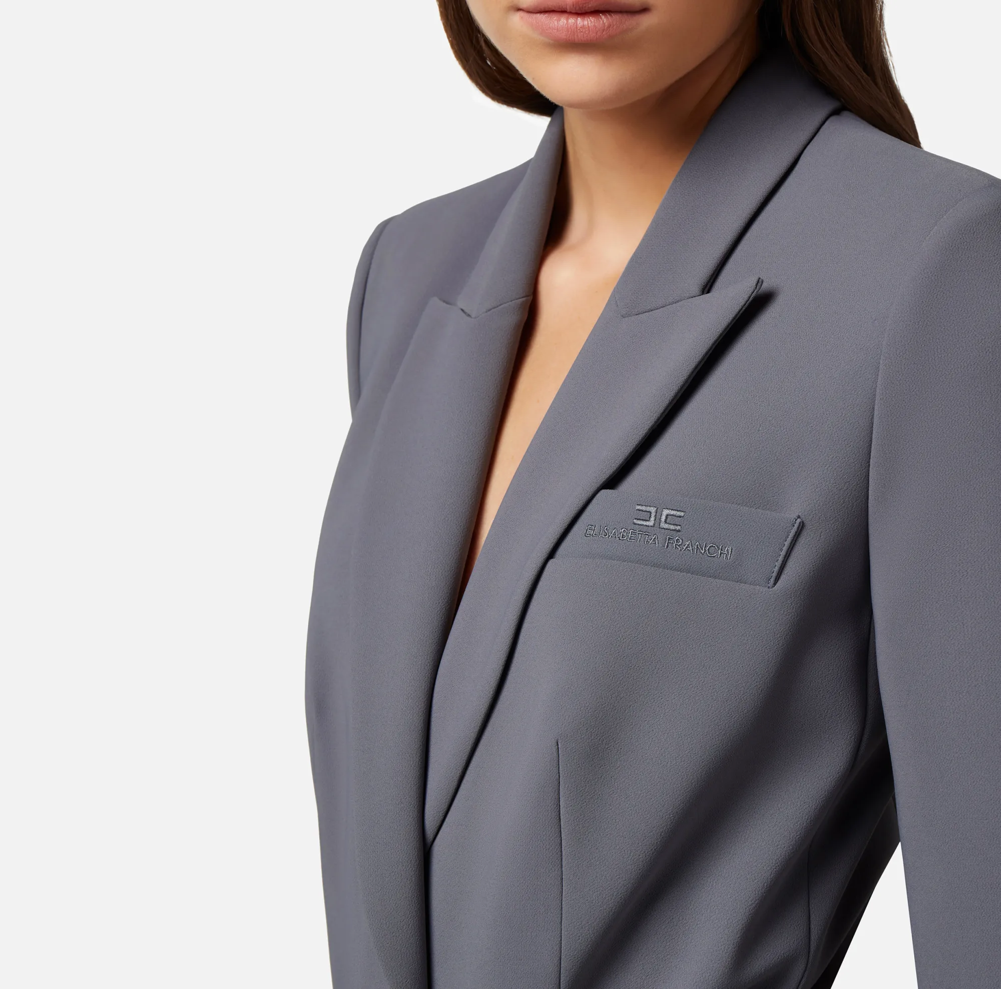 Elisabetta Franchi Giacca A Body In Crepe Con Revers A Lancia^ Top, T-Shirt & Body