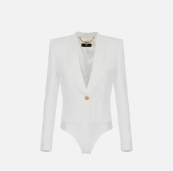 Elisabetta Franchi Giacca A Body In Crepe Con Rever Sciallato^ Top, T-Shirt & Body