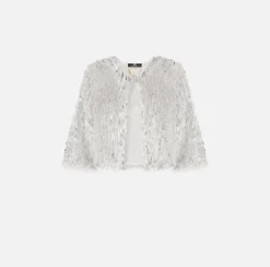 Elisabetta Franchi Giacca Cropped In Organza Sfrangiata^ Giacche & Trench