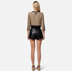 Elisabetta Franchi Giacca Cropped In Rafia Jaquard^ Giacche & Trench
