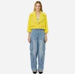 Elisabetta Franchi Giacca Cropped In Tweed Con Catena^ Giacche & Trench