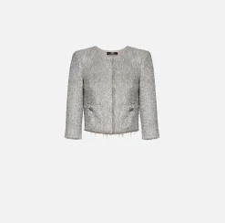Elisabetta Franchi Giacca Cropped In Tweed Lurex Con Charms^ Giacche & Trench