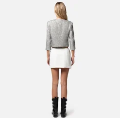 Elisabetta Franchi Giacca Cropped In Tweed Lurex Con Charms^ Giacche & Trench