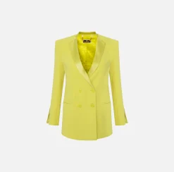 Elisabetta Franchi Giacca Doppiopetto In Crepe Con Revers In Raso^ Giacche & Trench