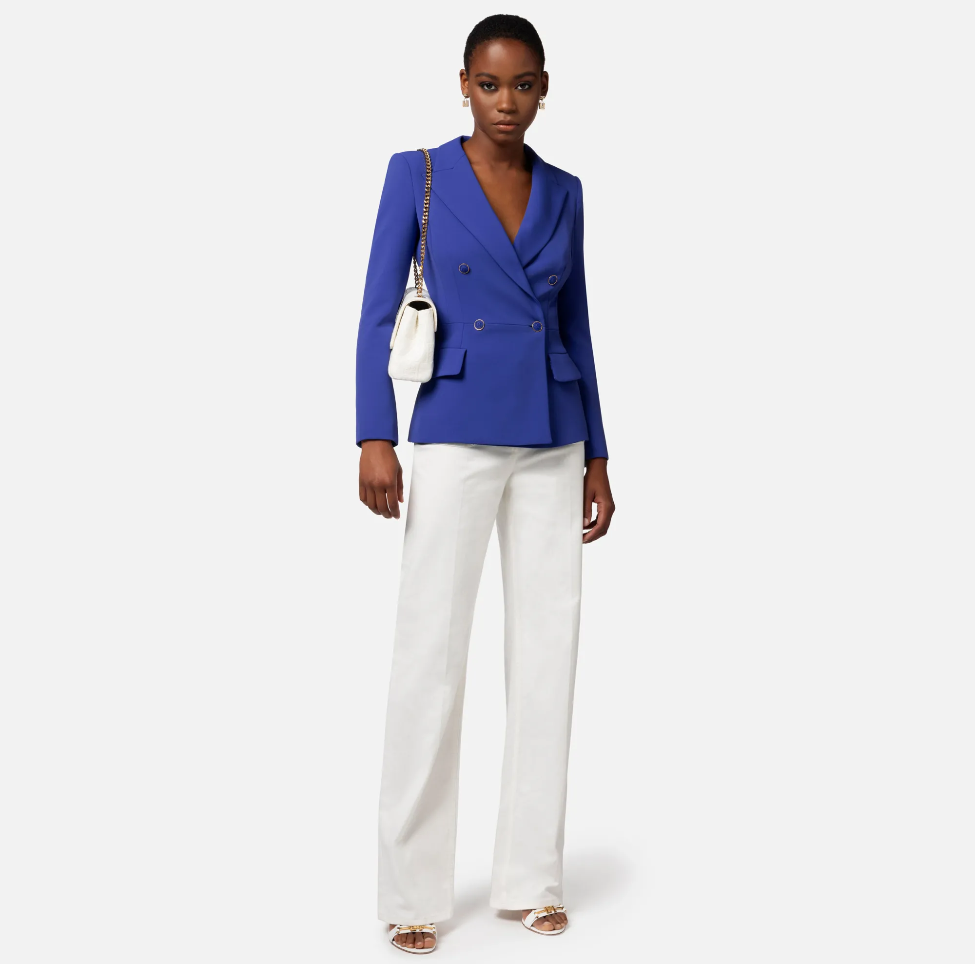 Elisabetta Franchi Giacca Doppiopetto In Crepe Con Taglio In Vita^ Giacche & Trench