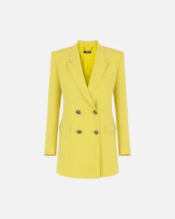 Elisabetta Franchi Giacca Doppiopetto In Crepe Con Revers A Lancia^ Giacche & Trench