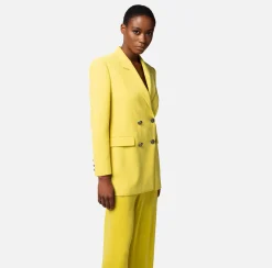 Elisabetta Franchi Giacca Doppiopetto In Crepe Con Revers A Lancia^ Giacche & Trench