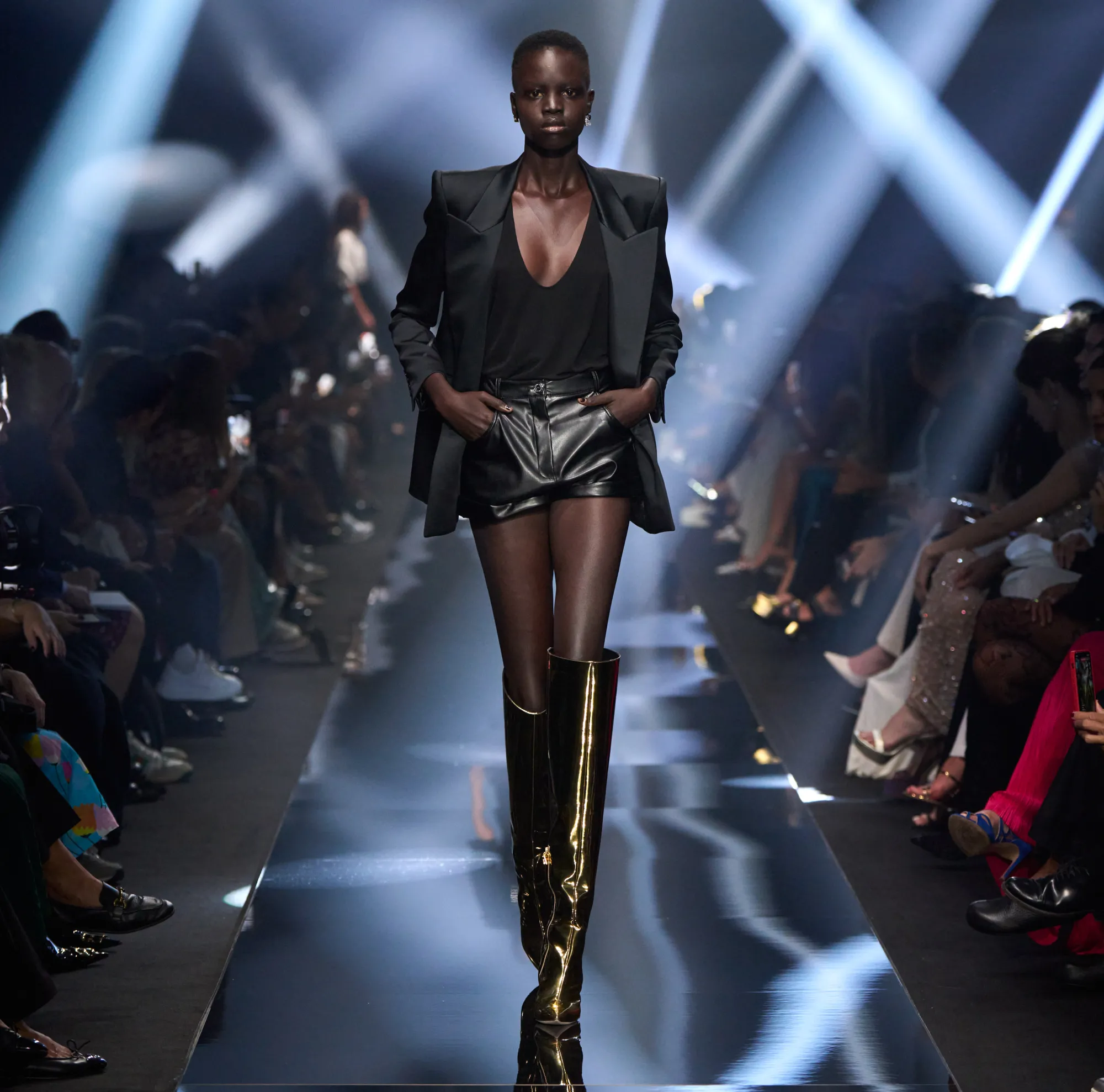 Elisabetta Franchi Giacca Doppiopetto In Crepe Di Raso Lucido^ Giacche & Trench