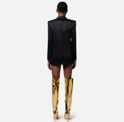 Elisabetta Franchi Giacca Doppiopetto In Crepe Di Raso Lucido^ Giacche & Trench