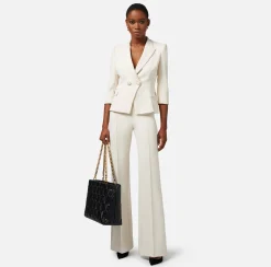 Elisabetta Franchi Giacca Doppiopetto In Crepe Placca Logo^ Giacche & Trench